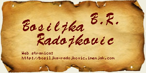 Bosiljka Radojković vizit kartica